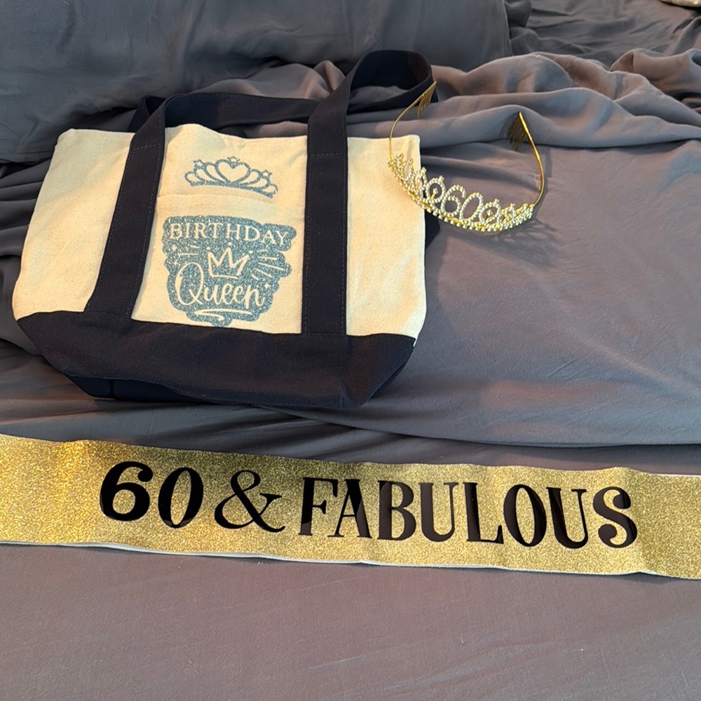 Birthday Queen Tote Bag and Tiara Set